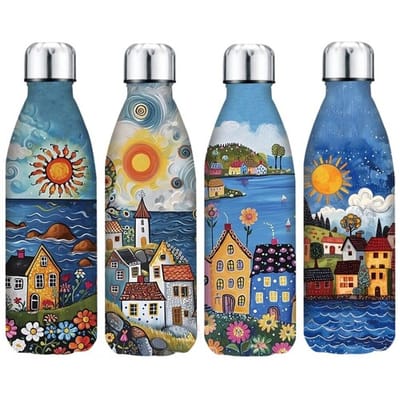 Beeldjes Signes Grimalt Thermosfles Met Little Houses-Thema En Geschenkverpakking