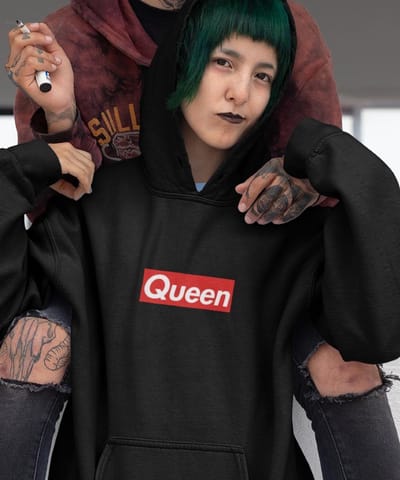 King / Queen Hoodie Supremely (Queen - Maat XS) | Koppel Cadeau | Valentijn Cadeautje voor hem & haar