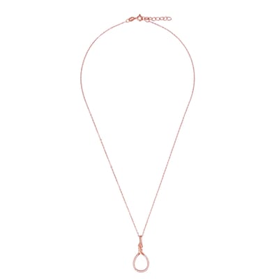 Orphelia ZH-7421 - Ketting + Hanger Twisted - Zilver 925 Rosé - Zirkonia 42+3 cm