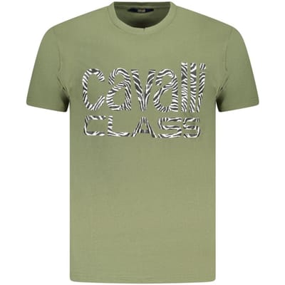 Cavalli Class Verde Katoenen Heren T-Shirt