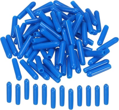 50 stuks rubberen eindkap 2,5 mm ID - blauwe flexibele ronde schroefdoppen en draadbeschermers voor bouten, schroeven, buizen, kabels en draden - duurzame rubberen hoezen voor optimale bescherming