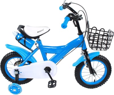 Kinderfiets 12 inch - Loopfiets met steunwielen - Eerste fietservaring - Stevig koolstofstaal frame - 12 inch wielmaat