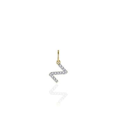 Gisser Jewels - Hanger excl. Collier - Letter Z gezet met Zirkonia - 8mm - Geelgoud Verguld Zilver 925