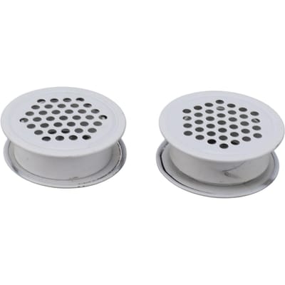 2 Pièces Cache Grille d'Aération Rond Blanc Antirouille Robuste Polyvalent Cache Trous Grille d'Aération pour Maison Placard