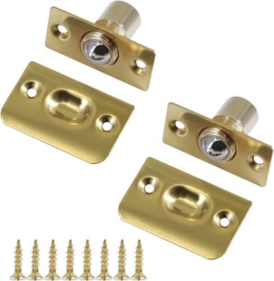 2 Pcs Door Ball Snappers with Screws Door Ball Catchers Ball Lock for Furniture Wardrobe Kitchen Cabinet (Gold) - ShopVlot