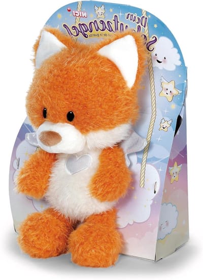 Knuffeldier beschermengel - Pluche vos - Knuffelen en spelen - Zacht pluche materiaal - 28 cm - Oranje