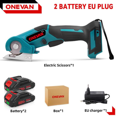 ONEVAN 800W Draadloze Elektrische Schaar Stofsnijder Metaal Tapijtsnijgereedschap Aluminiumlegering RVS Snijder Voor Makita Accu 2 Battery-EU