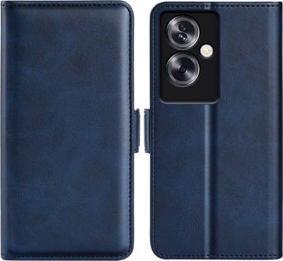 MobyDefend Hoesje - Geschikt voor Oppo A79 / OnePlus Nord N30 SE - Luxe Wallet Book Case (Sluiting Zijkant) - Blauw