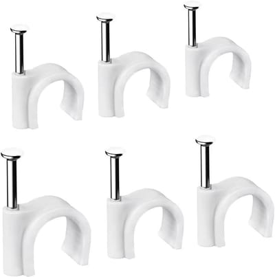 Dailygoods- Kabelklemmen Sterke Spijkers - 100 Stuks - Wit Rond Profiel - Kabel Organiser - Geschikt voor Thuis/Kantoor - Eenvoudig en Stijlvol - Kabelclips