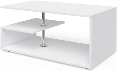 Moderne Salontafel Wit met Opbergruimte 91 x 52.5 cm