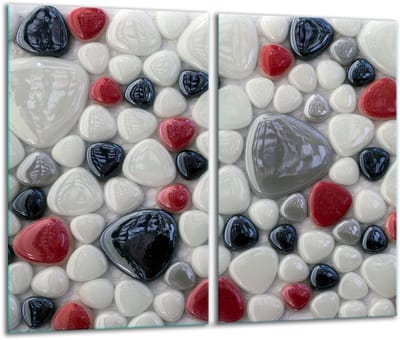 TMK ArtDeko - Snijplank - Glas - 2x 30x52 cm - Kleurrijke Motief