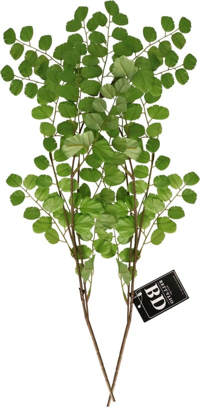 Bellatio Design Kunstbloem bladgroen tak Acacia - 2x - 90 cm - boeket opvulling - groen - kunst zijdebloemen