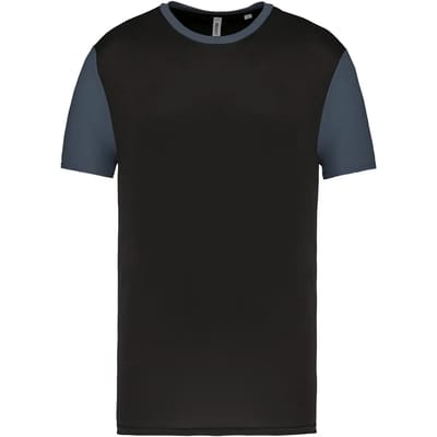 Tweekleurig herenshirt jersey met korte mouwen 'Proact' Black/Grey - L