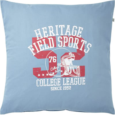 Dutch Decor HOBOK - Kussenhoes XL - katoen - 70x70 cm - blauw - denim - college league - tbv kussens van 70x70 cm - met rits