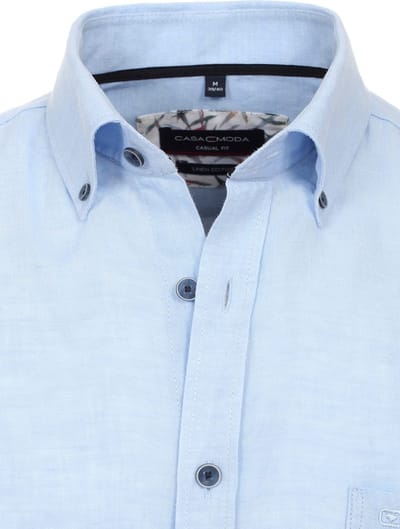 Casa Moda Blauw Overhemd Bio Katoen En Linnen 434021700-106 - 3XL