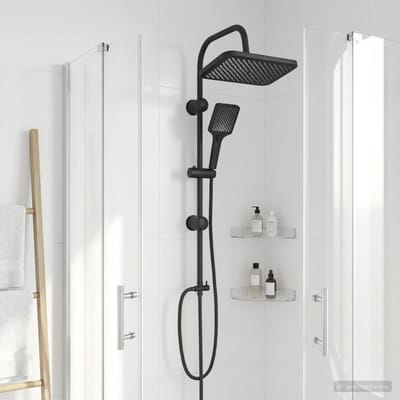 vidaXL - Douche - systeem - met - douchekop - Zwart - Roestvrij - staal