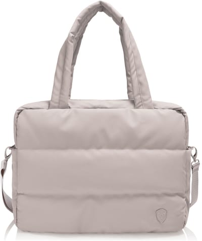 HEYS reistas schoudertas met laptopvak The Puffer Personal Bag Atmosphere Taupe
