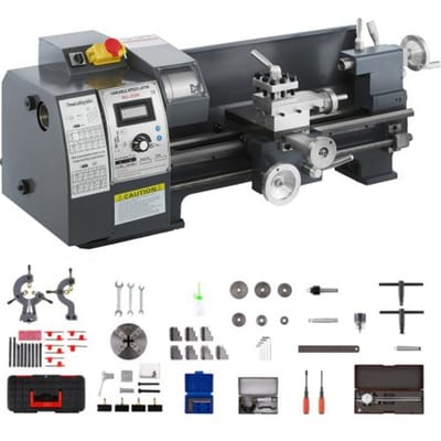 VEVOR 1100 Watt Mini Metaaldraaibank 8X16 inch voor Metaalbankdraaibank Precisie Parallelle Draaibank