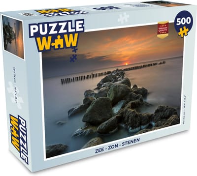 Puzzel Zee - Zon - Stenen - Legpuzzel - Puzzel 500 stukjes