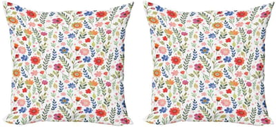 ABAKUHAUS Blume Kussenhoes Set – 2x45x45 cm – Floret, dubbelzijdig bedrukt, rits