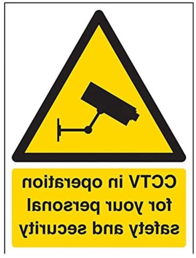 Veiligheidsbord Camera Toezicht - CCTV Waarschuwing - Veiligheid Melden - Conform EN ISO 7010 - 150x200mm - Zwart Geel