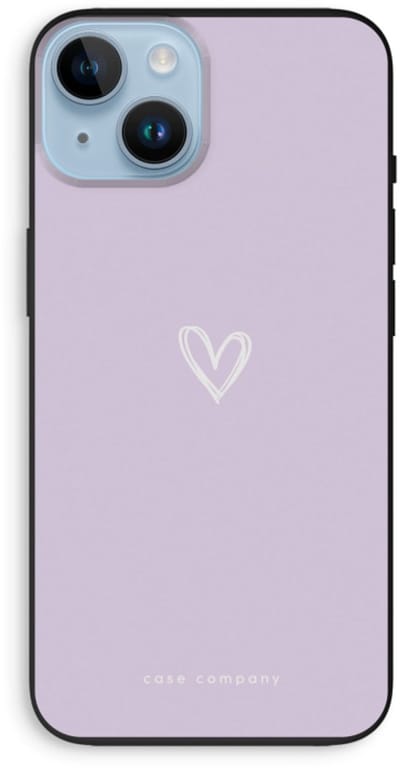 Case Company® - Hoesje geschikt voor iPhone 14 hoesje - Klein hartje paars - Biologisch Afbreekbaar Telefoonhoesje - Bescherming alle Kanten en Schermrand