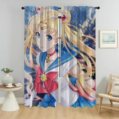 Raamgordijn voor Kamer 2 Panelen Sailormoons Verduisterende Gordijnen Tule voor Slaapkamer Shades Huis Interieurgordijnen Scheidingswand Woon W50xH70cmx2pcs-CL gray