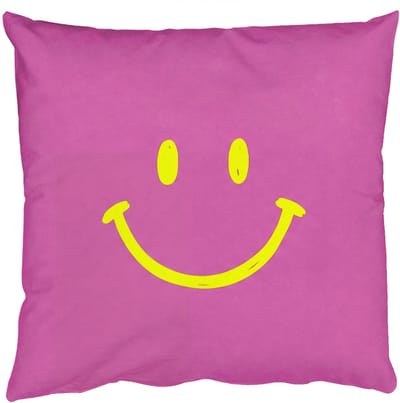 Sierkussens - Kussentjes Woonkamer - 50x50 cm - Smiley - Vrolijk - Roze
