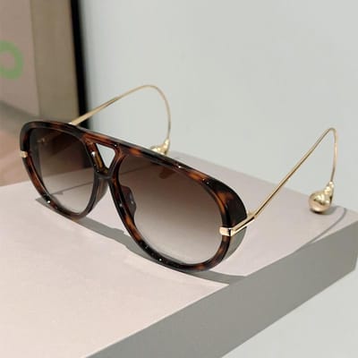 Nouveaux Lunettes de Soleil Tendance de Luxe pour Femmes KAMMPT Monture Double Pont Dégradé Style Surdimensionné Pilote as picture shows