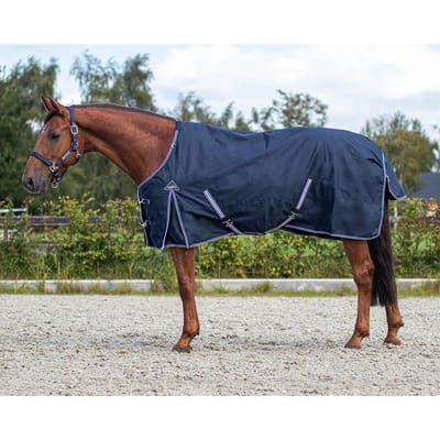 QHP Outdoordeken Turnout Luxe 50gr - maat 115/155 - Navy