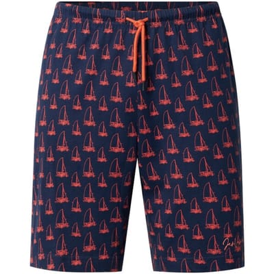 Jan Vanderstorm herren Korte Pyjamabroek - 72/74 - donkerblauw - Plus Size
