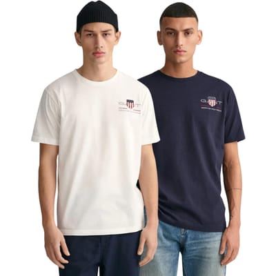 Gant | 2-Pack Heren Geborduurd Archive Shield T-Shirt