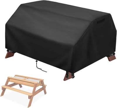 Kinder Tafelhoes - Zand Water Tafel Cover - Buiten Spelen - Waterdicht Polyester - 96x96x50 cm - Zwart