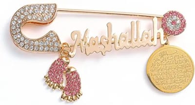 Akyol - Allah broche – mashallah - masallah speld - baby masallah – geloof – islam – moskee – liefde – cadeau gelovige - broche blauwe oog– gift – kraambezoek – eid mubarek – ramadan