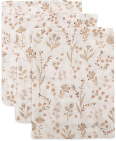Jollein Baby Hydrofiel Washandje 15x20cm - Baby Washandje - Bloomy - 3 Stuks