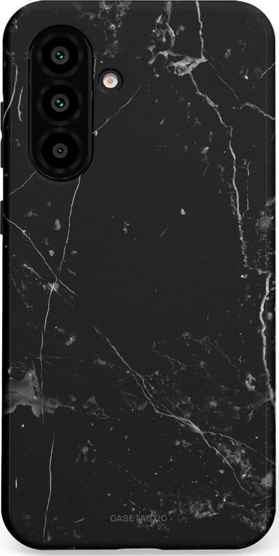 Casetastic hoesje geschikt voor Samsung Galaxy A36 / Samsung Galaxy A56 - Dubbellaagse bescherming - Zwart Marmeren Marble Elegantie - Fashion Case - Zwart