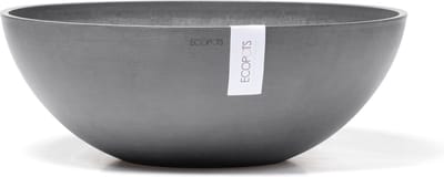 Ecopots Vienna 50 - Grey - Ø50,4 x H18,5 cm - Ronde grijze bloempot