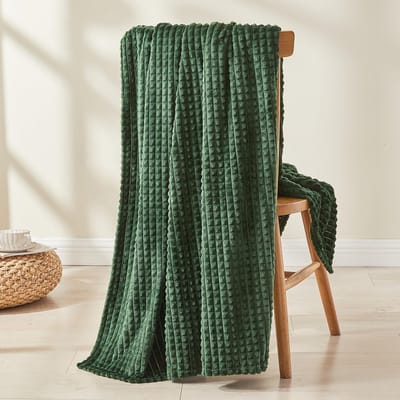 Dailygoods- Fleecedeken 150 x 200 cm - Ultra-zacht - Donkergroen - Omkeerbaar - Pluizig - Oeko-Tex gecertificeerd - Deken