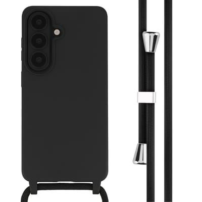 imoshion Hoesje - Geschikt voor Samsung Galaxy S26 Plus - Siliconen hoesje met koord - Zwart