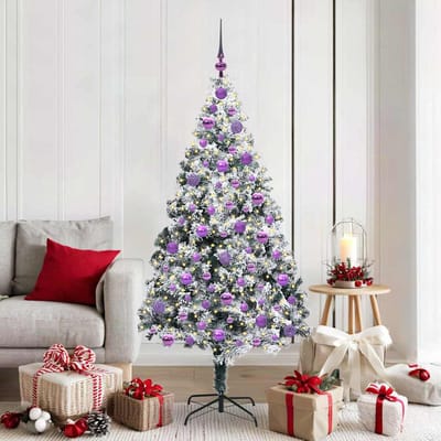 vidaXL - Kunstkerstboom - Wit - 180 - cm - PVC - en - Staal - en - Kunststof