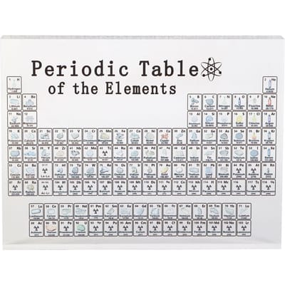 Periodiek Systeem van Elementen Zwart Acryl Chemische Elementen Alfabet Periodiek Systeem Onderwijs Display white