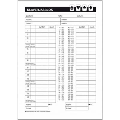 Sigel klaverjasblok - Expres - A5 - 50 vel - 1 blok - SI-40960