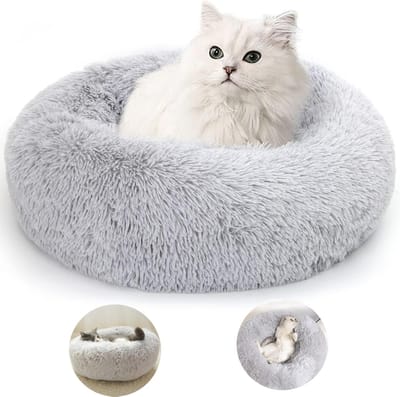 Kattenkussens - Kattenmand - Donut Hondenmand - Fluffy Donut Kattenmand - Pet bed - Zachte pluche hondenmat - LOUZIR