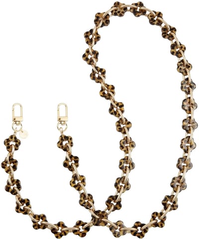 xoxo Wildhearts telefoonkoord - Leopard Flowers - Lang koord - Geschikt voor iPhone - Geschikt voor Samsung - Universeel - Phone cord - Telefoonketting - Koord voor telefoon - Telefoon hanger schakelketting met bloemen - Luipaard print