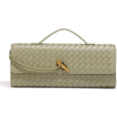 Handgeweven Tas, Modieuze Single-shoulder Traditionele Baguettetas, Orgel Diner Tas, Handgedragen Crossbody Dames Tas beige