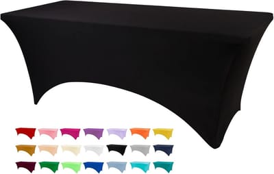 Stretch Tafelhoezen Zwart voor Rechthoekige Tafels 180 cm Feest en Evenementen