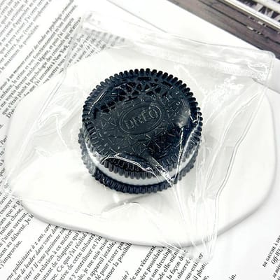 Cooike Squishy Speelgoed Koekje Knijpspeeltje Taba Squishy Stressverlichtend Speelgoed Ultra-Zacht Decompressie Ontluchtingsspeelgoed Knijpen Broodje zwart