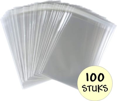 100x Cellofaan Zakjes 8x10 cm - Zakjes Met Plakstrip - Zelfklevende Zakjes - Uitdeelzakjes - Transparant - 100 Stuks