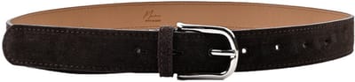 Giuliano Lederen suede riem - Suede - Made in Italy - Zilver - Koffie