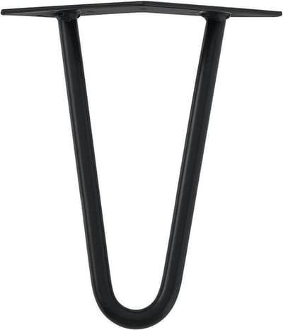 Massief zwarte hairpin tafelpoot 30 cm